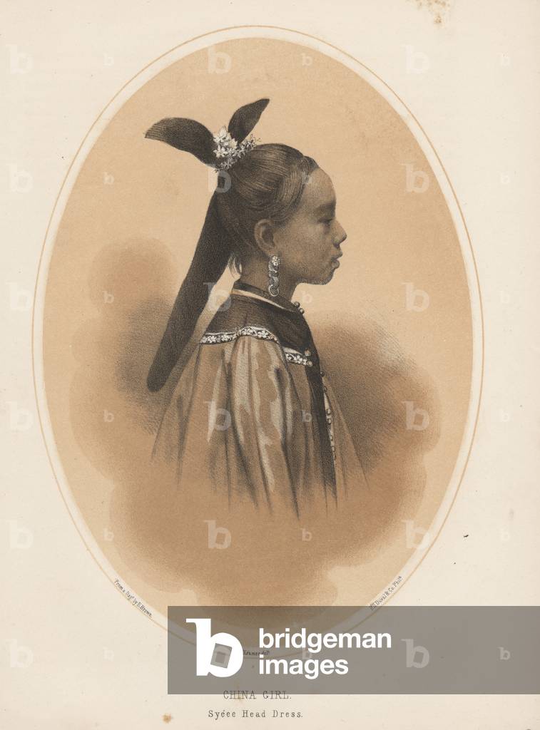 China Girl, Sycee Head Dress, 1855 (colour litho)