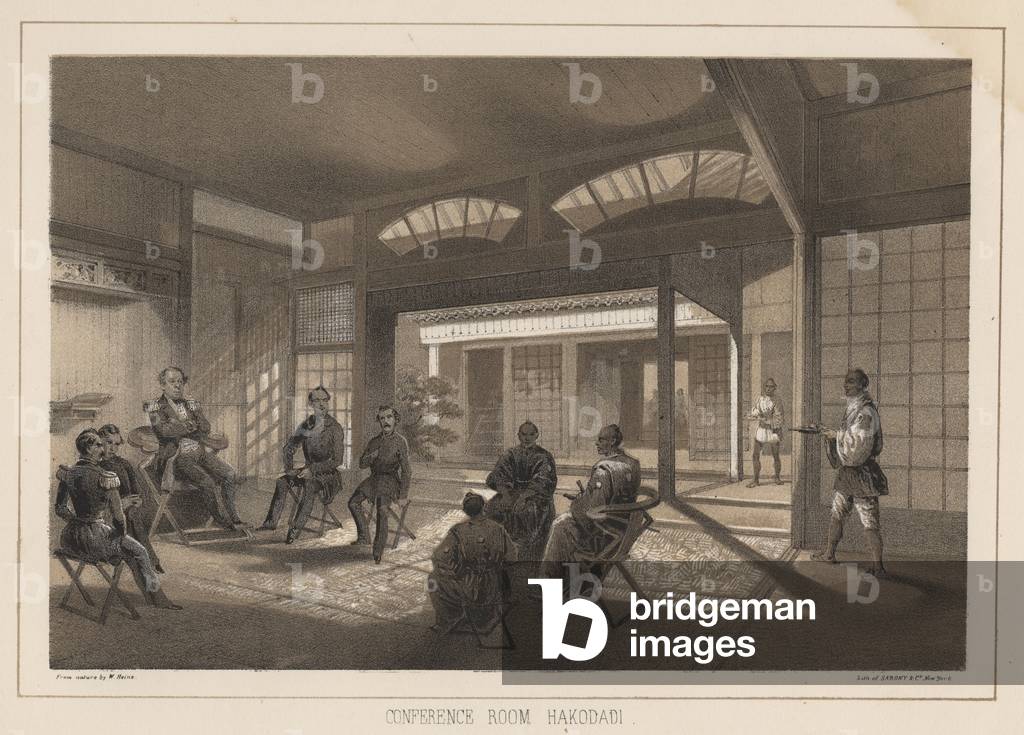 Conference Room, Hakodadi, 1855 (litho)