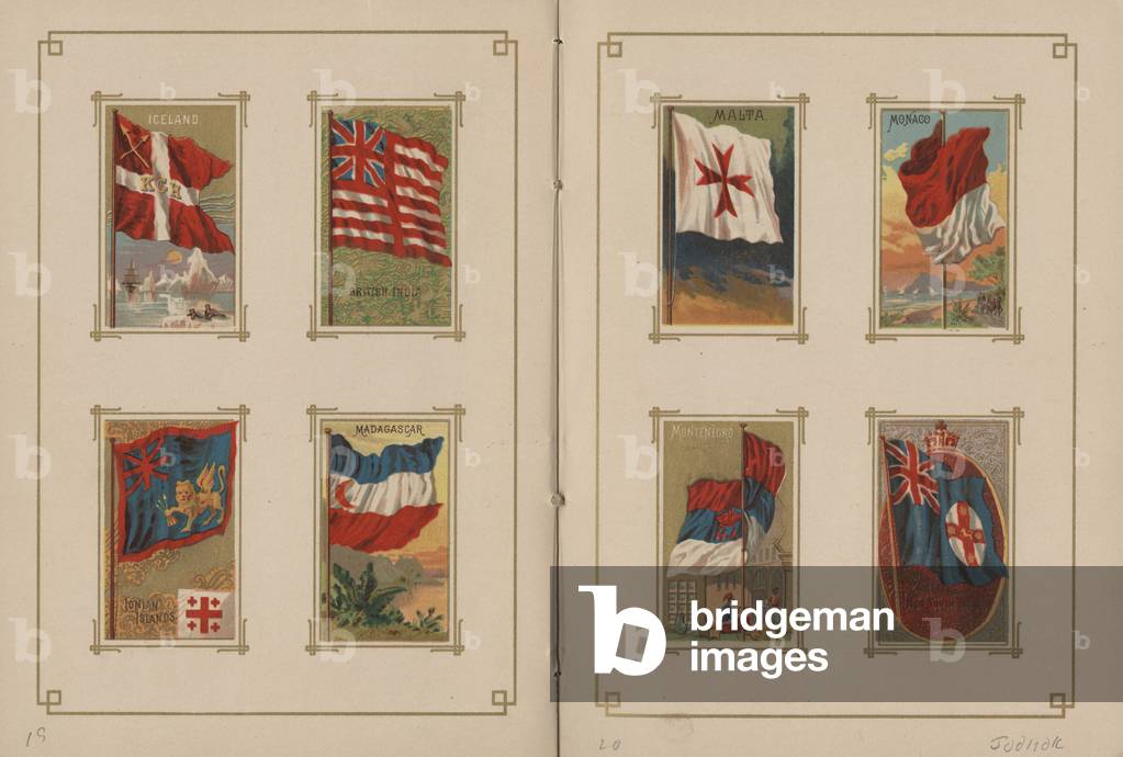 Flags of All Nations and of the States and Territories of the United States of America - Pages 19 & 20, 1887 (colour litho)