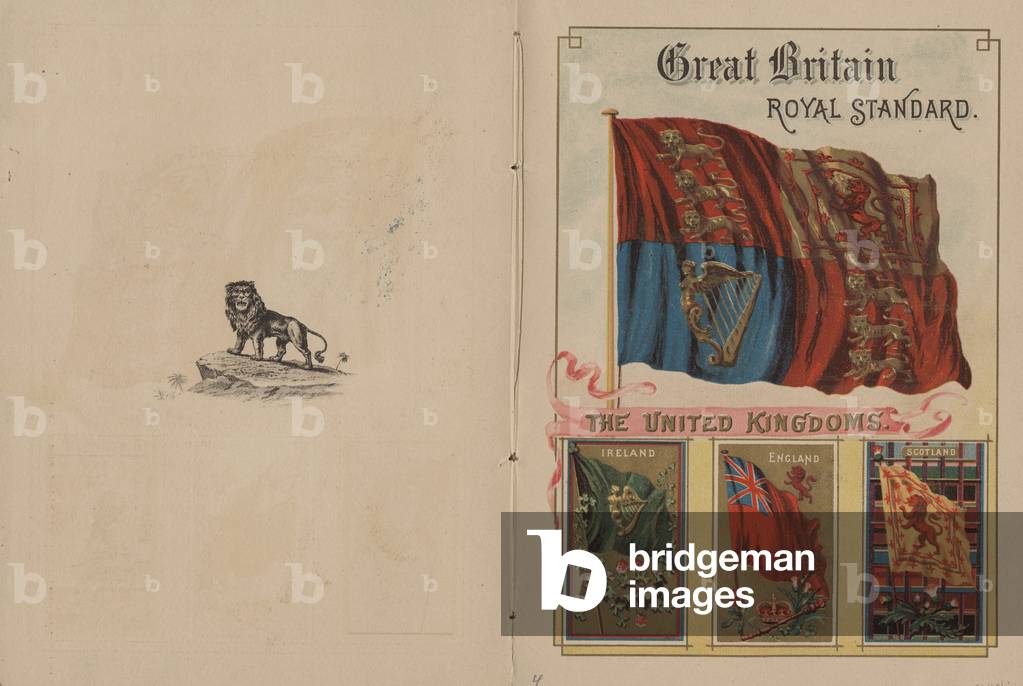 Pages 3 & 4, showing flags from the United Kingdom, from 'Flags of All Nations and of the States and Territories of the United States of America', 1887 (chromolitho)