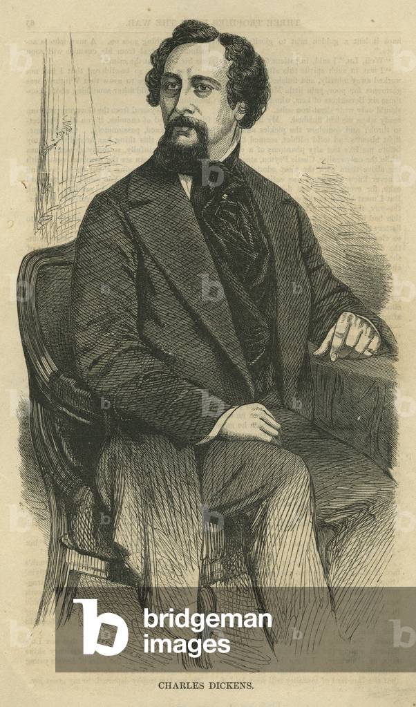 Charles Dickens, engraved by Bobbett-Hooper, from Harpers New Monthly Magazine, c.1864 (engraving)