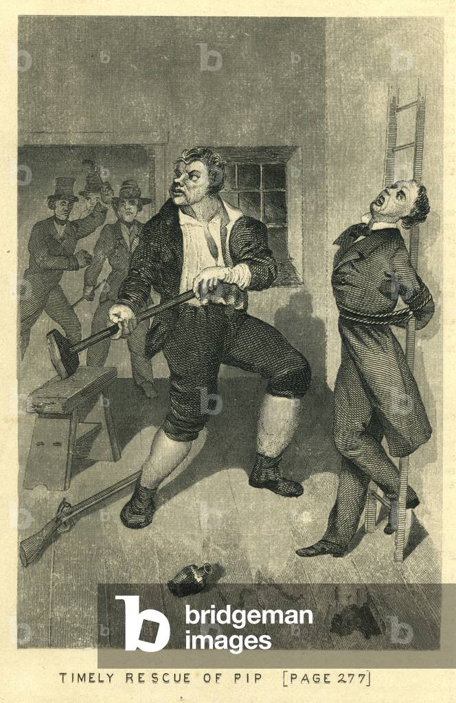 Great Expectations - Timely Rescue of Pip, 1862 (engraving)