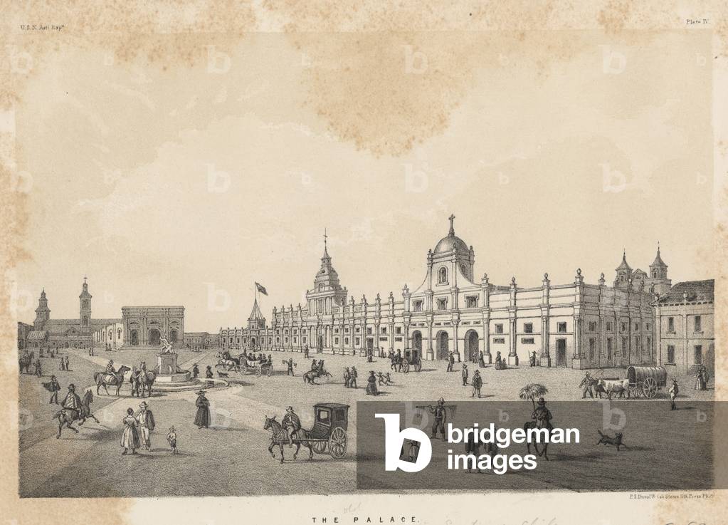 The (Old) Palace, Santiago, Chile, 1855 (litho)