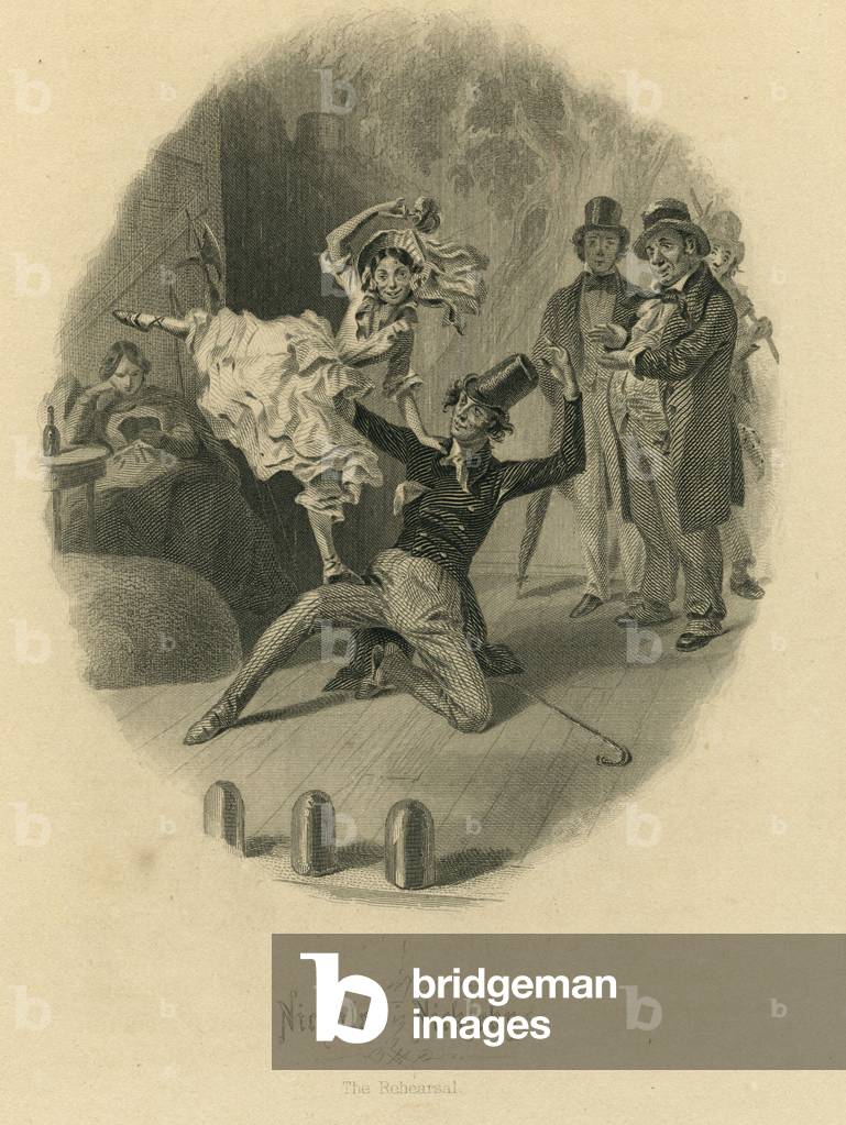 Nicholas Nickleby - The Rehearsal (engraving)