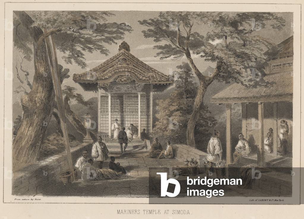 Mariners Temple at Simoda, 1855 (colour litho)