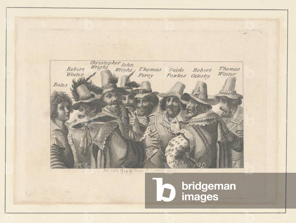 Conspirators in the Gun Powder Plot, 1794 (engraving)