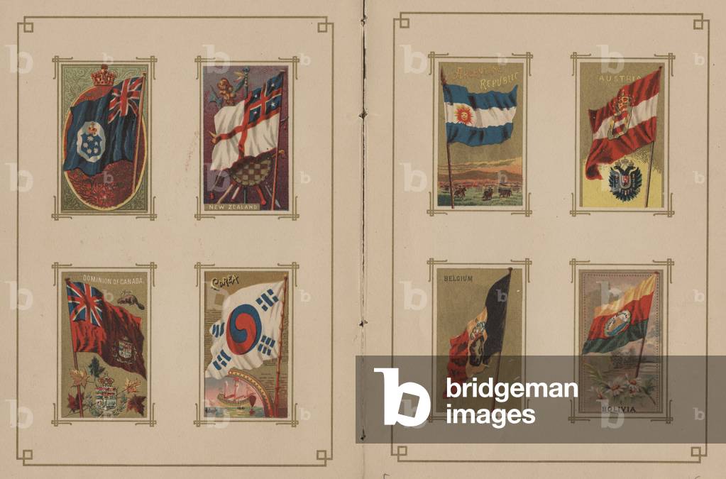 Pages 4 & 5, from 'Flags of All Nations and of the States and Territories of the United States of America', 1887 (chromolitho)