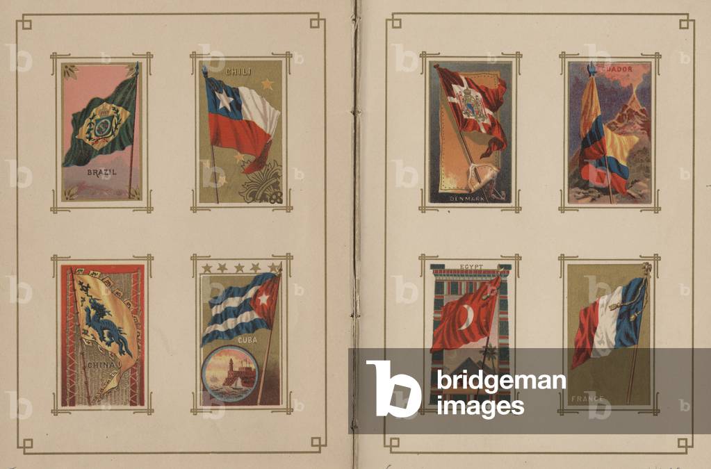 Pages 5 & 6, from 'Flags of All Nations and of the States and Territories of the United States of America', 1887 (chromolitho)