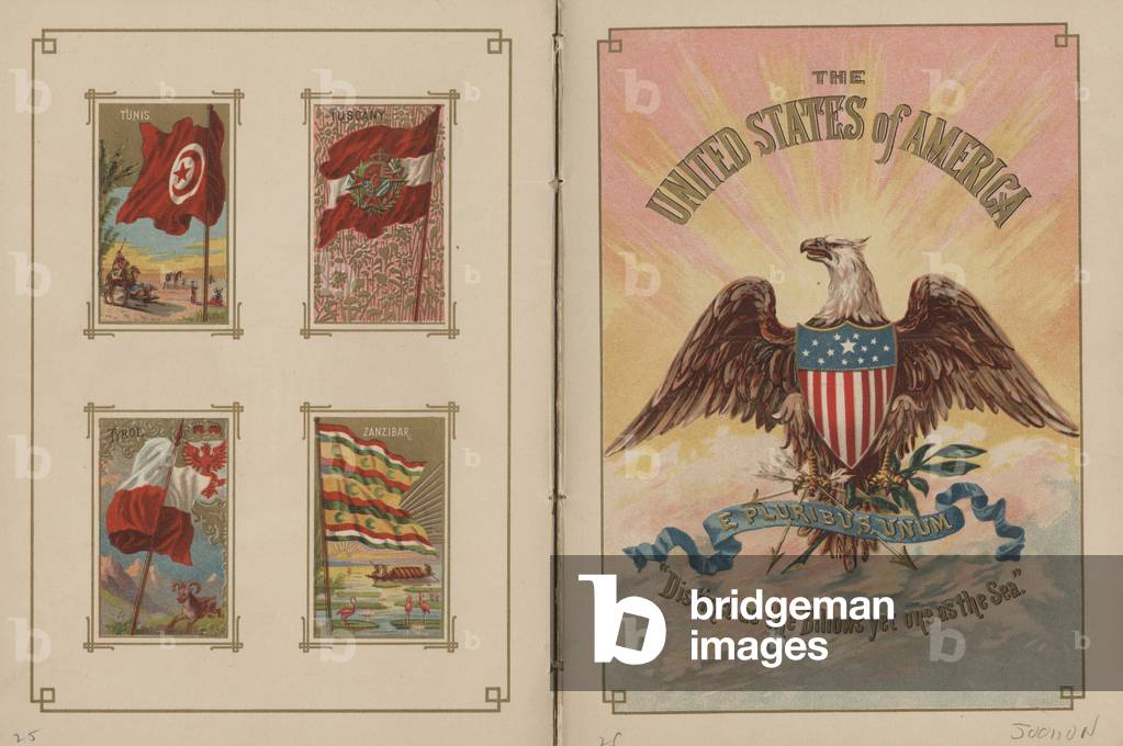 Flags of All Nations and the United States of America - Pages 25 & 26, 1887 (colour litho)