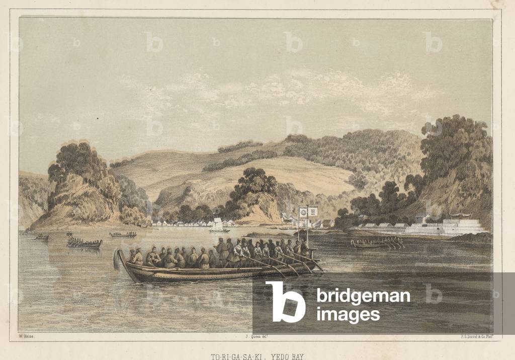 To-Ri-Ga-Sa-Ki, Yedo Bay, 1855 (colour litho)
