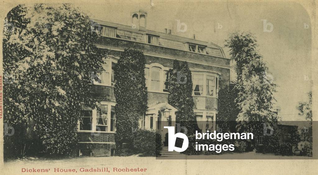 Dickens' House, Gadshill, Rochester, c.1900 (litho)