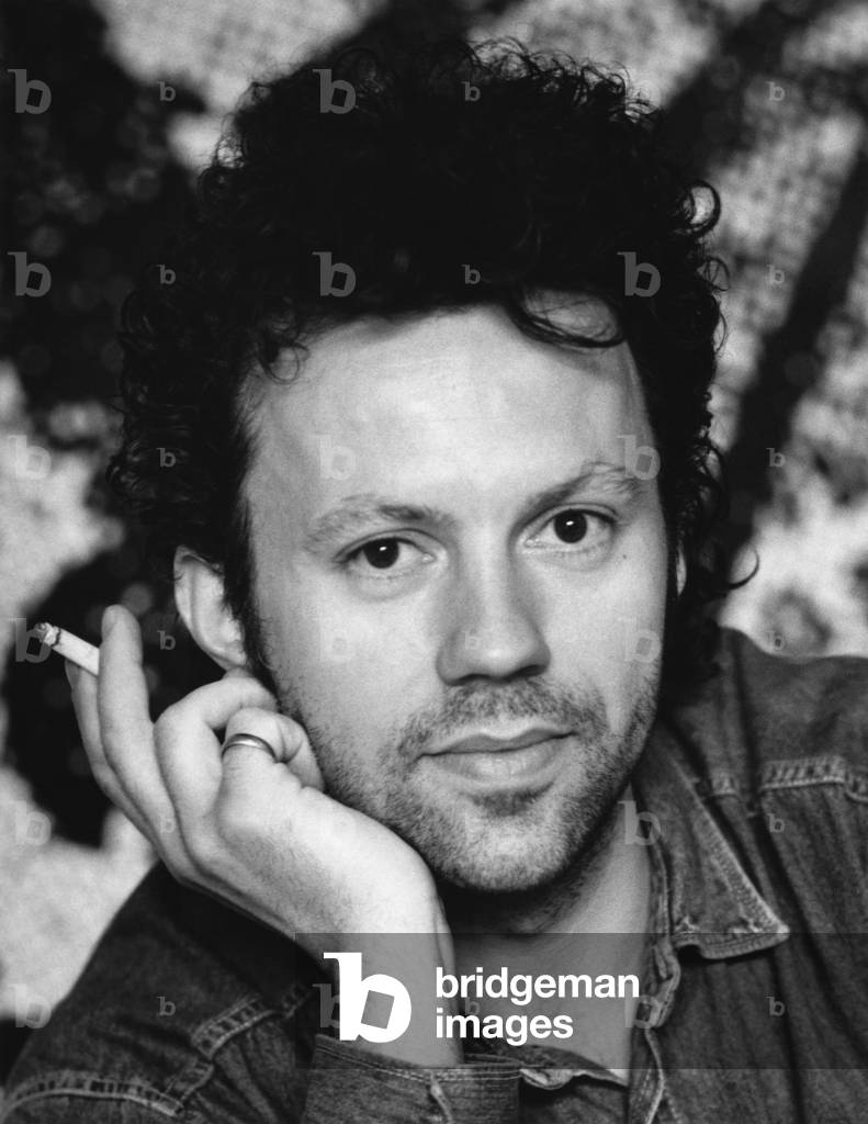 Walter Dahn, Cologne, Germany, 1989 (b/w photo)