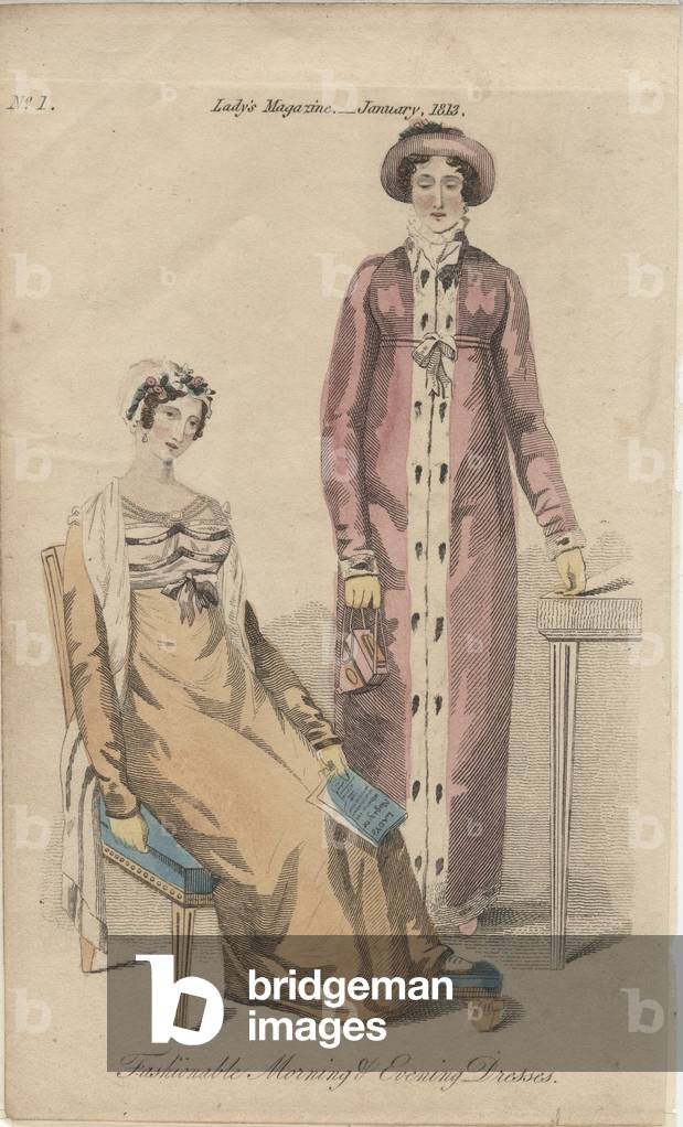 Fashionable morning and evening dress (colour litho)
