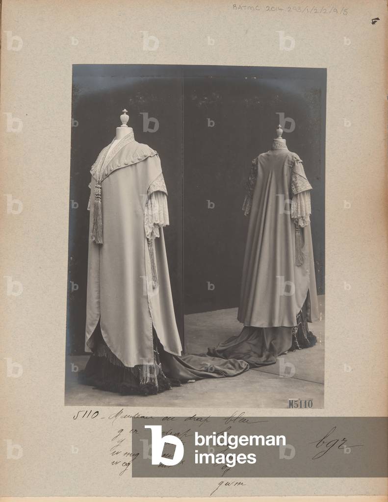 Album Page: House of Worth, Mantle, 1908-10 (b/w photo)