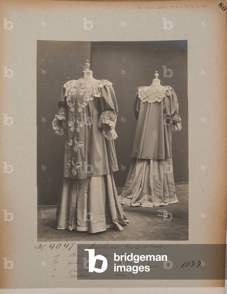 Album Page: House of Worth, Coat, 1904-06 (b/w photo)