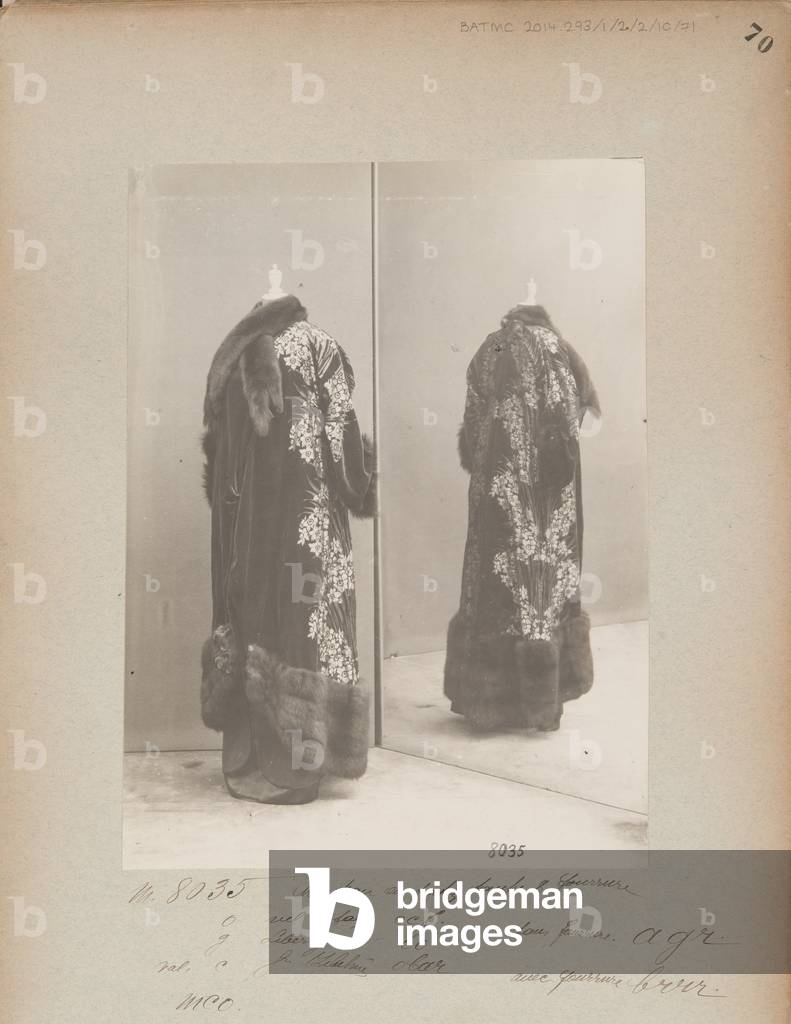 Album Page: House of Worth, Coat, 1910-11 (b/w photo)