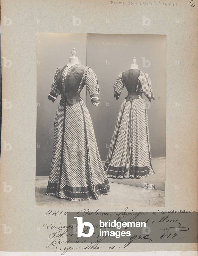 Album Page: House of Worth, Costume, 1906-07 (b/w photo)