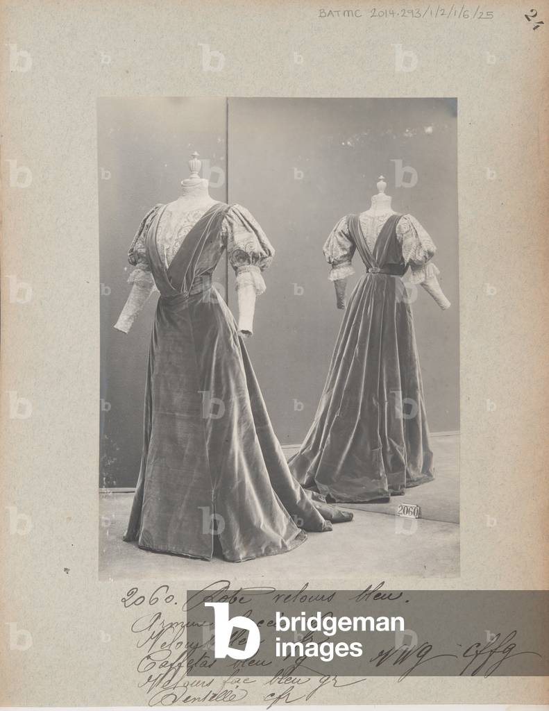 Album Page: House of Worth, Costume, 1906-07 (b/w photo)