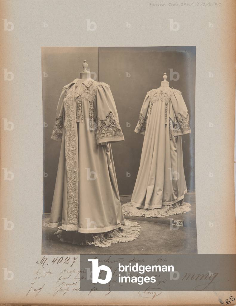 Album Page: House of Worth, Coat, 1904-06 (b/w photo)