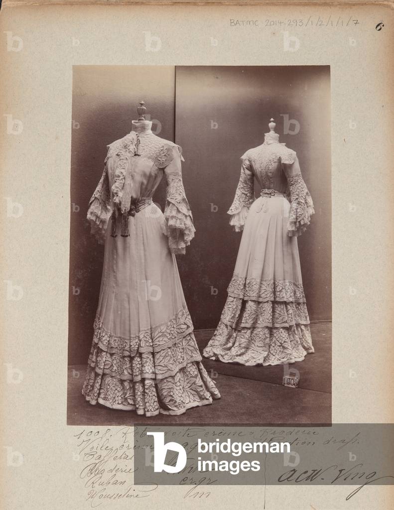 Album Page: House of Worth, Costume, 1903 (b/w photo)