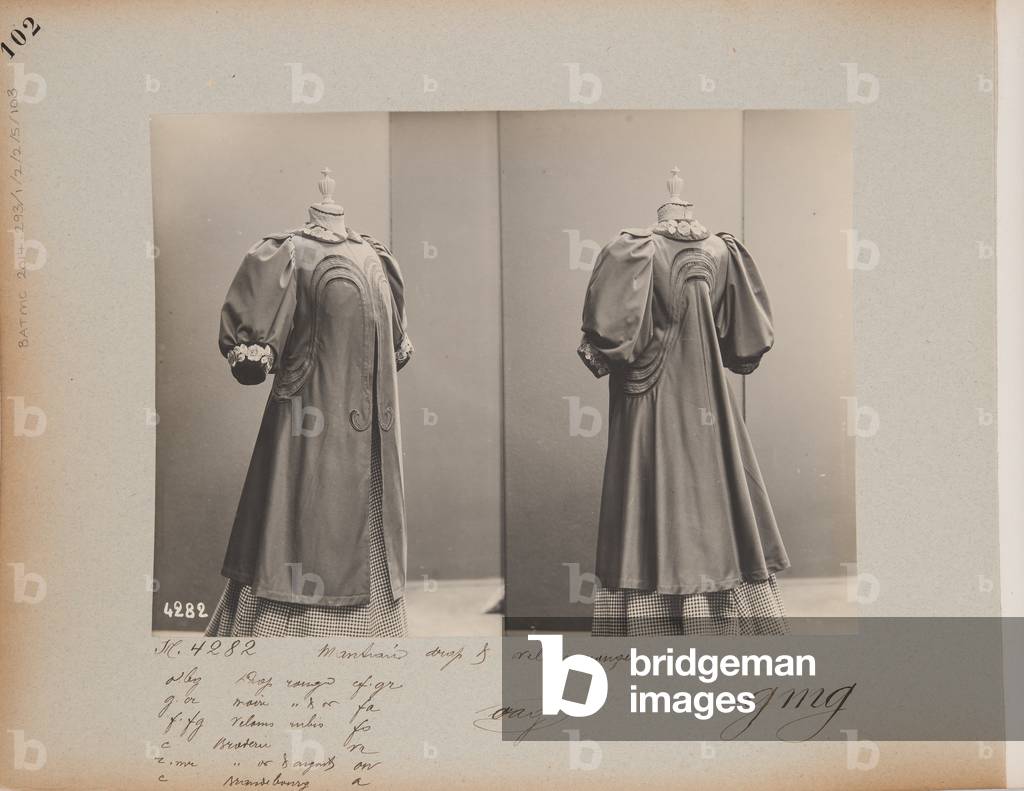 Album Page: House of Worth, Coat, 1904-06 (b/w photo)