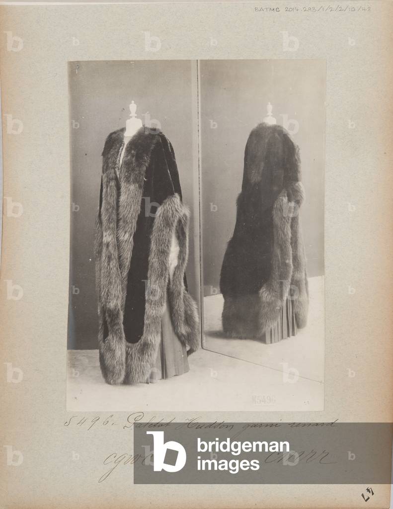 Album Page: House of Worth, Mantle, 1910-11 (b/w photo)