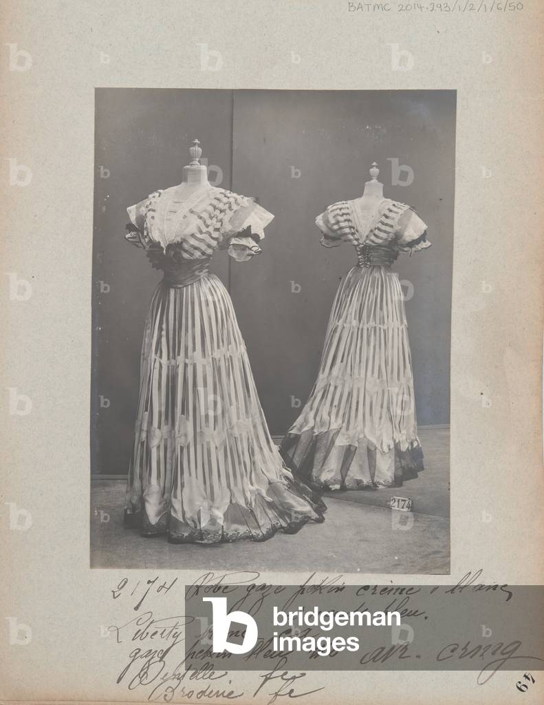 Album Page: House of Worth, Costume, 1906-07 (b/w photo)