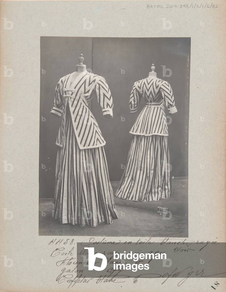 Album Page: House of Worth, Costume, 1906-07 (b/w photo)