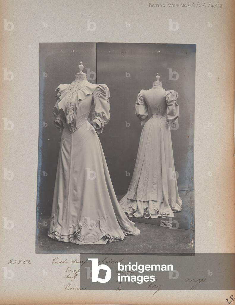 Album Page: House of Worth, Costume, 1905 (b/w photo)