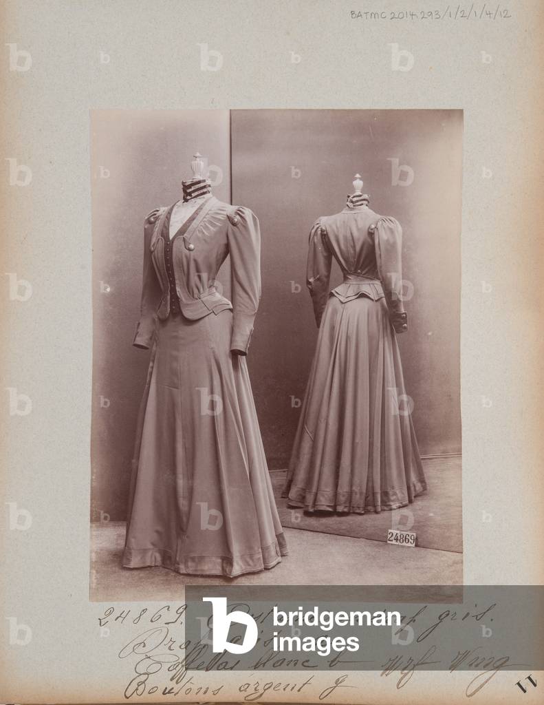 Album Page: House of Worth, Costume, 1905 (b/w photo)