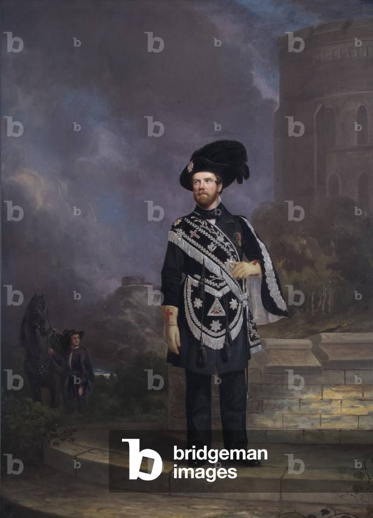 Portrait of a Masonic Knight Templar, mid 19th century (oil on board)
