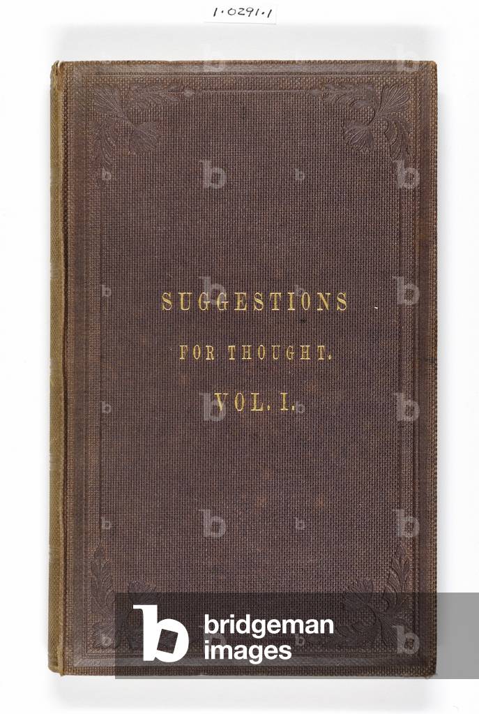 Front cover of Florence Nightingale's 'Suggestions for Thought for Searchers after Truth among the Artizans of England', printed by Eyre & Spottiswoode, London, 1860 (mixed media)
