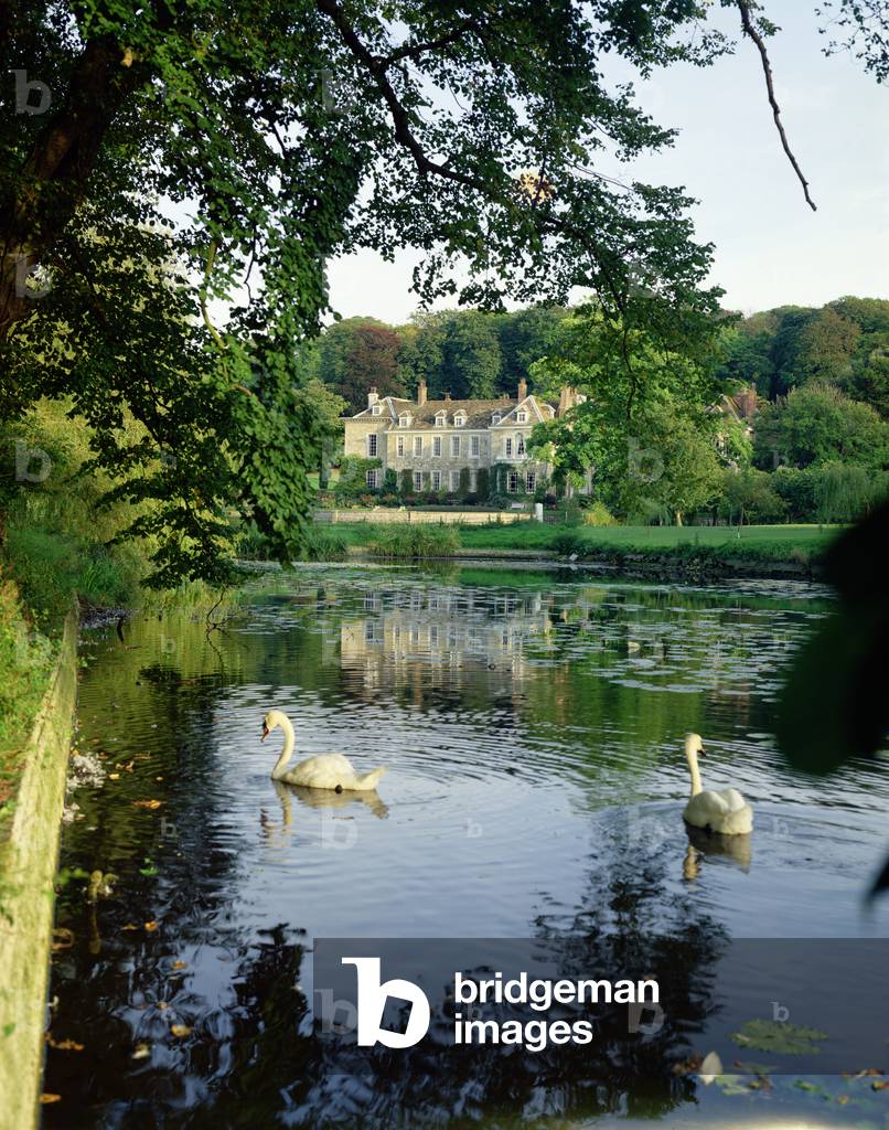 View from across the Long Pond, Firle Place, Sussex (photo)