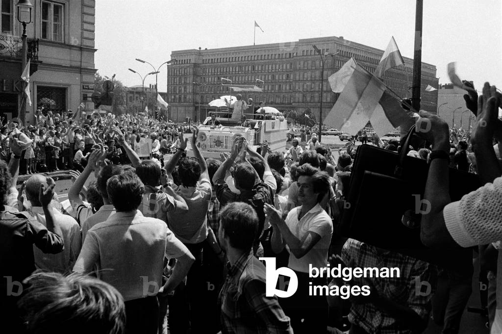 Warsaw, New World Street - 1979. Pope John Paul II's first Pilgrimage to Poland. 