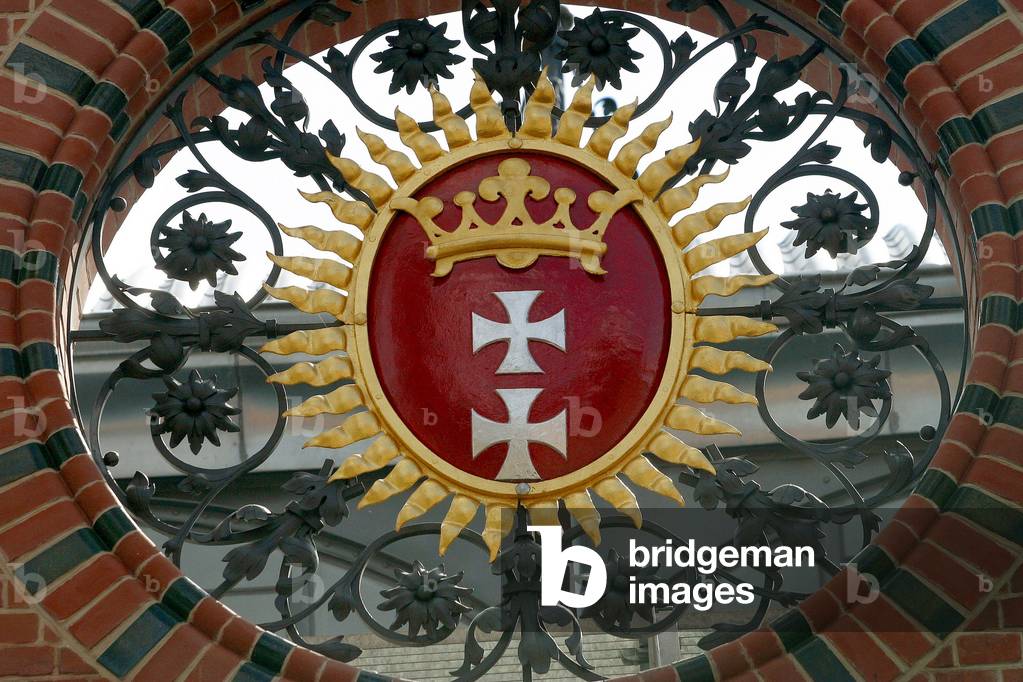 Gdansk crest Merchant hall city on the Baltic coast, northern Poland, Pomerania province. Polands fourth largest metropolitan area. 2003