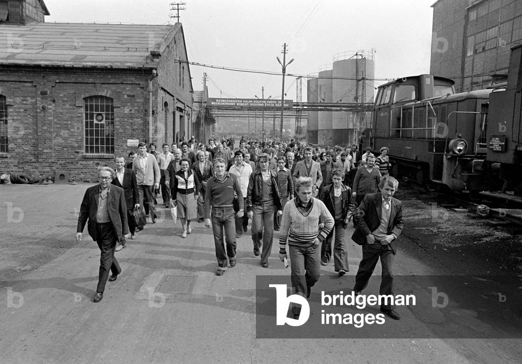 Krakow, 1979. Solvay factory workers. 