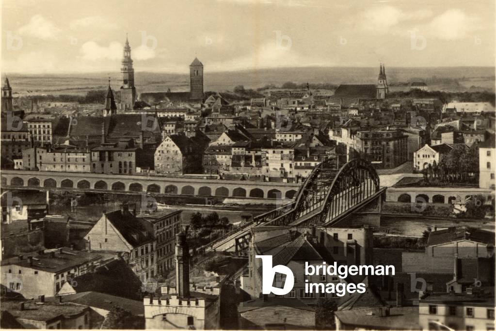 Glogau; Prussia, (present day Poland), 1910. Panoramic view of the city. 