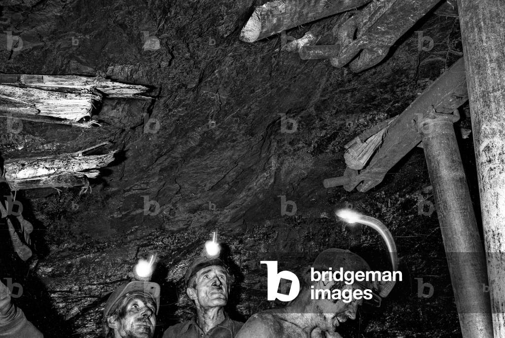 Rydultowy, Poland, 08. 1977. The Rydultowy coal mine. Miners working underground. 