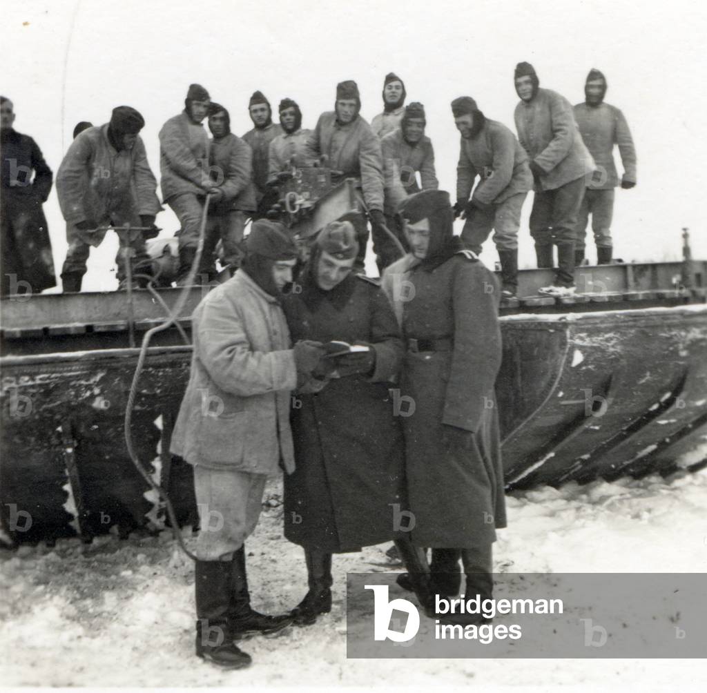 Lezajsk,1939. Construction of San river bridge. 