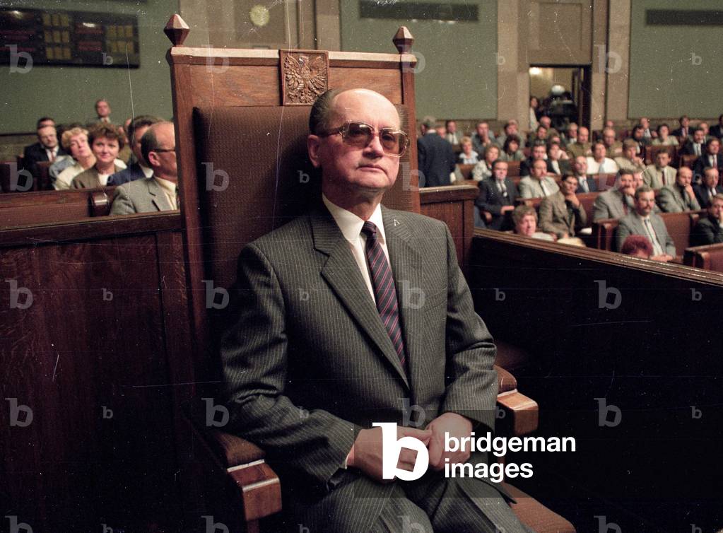 Warsaw, 19.07.1989. Wojciech Witold Jaruzelski born 6 July 1923. Poland's last dictator and commander of the communist Polish People's Army (LWP). Jaruzelski was Prime Minister from 1981 to 1985 and President from 1985 to 1990. Jaruzelski gave up power after the Polish Round Table Agreement in 1989 paved the way to democratic elections in Poland. 