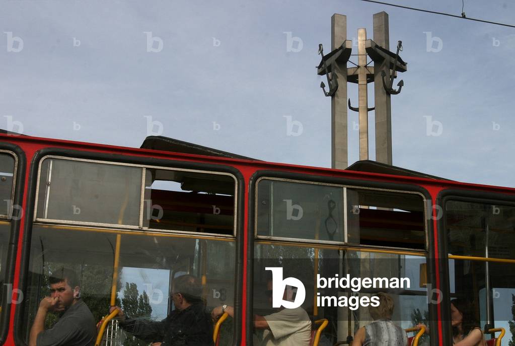 Gdansk, tram the Fallen Shipyard Workers of 1970, presented 1980 city on the Baltic coast, northern Poland, Pomerania province. Polands fourth largest metropolitan area. 2004