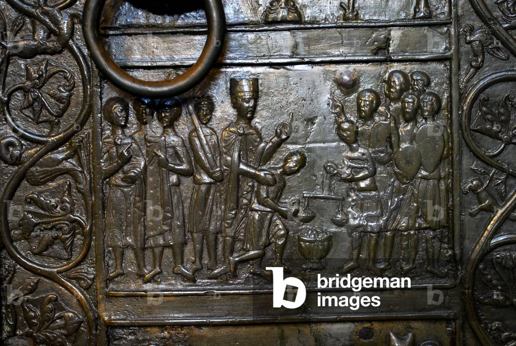Gniezno, Central-Western Poland, Cathedral, Basilica, historic first capital of Poland, Greater Poland province, the cathedral known for its twelfth-century (circa  1175), two-winged bronze doors decorated with scenes of martyrdom of St. Wojciech. here his body 2007