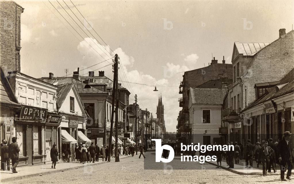 Bialystok, inter-war period, Poland, 1930. View of Lipowa street. 