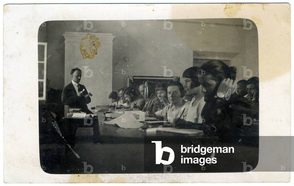 Inter-war period Poland, 1930s. Lesson at school. 