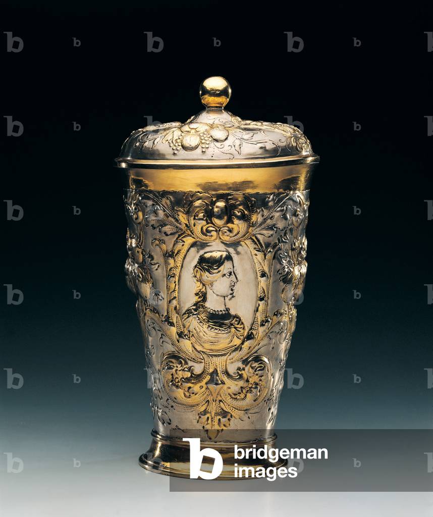 Warsaw, King's Castle. Silver and gold beer mug. Gdansk 1700. 