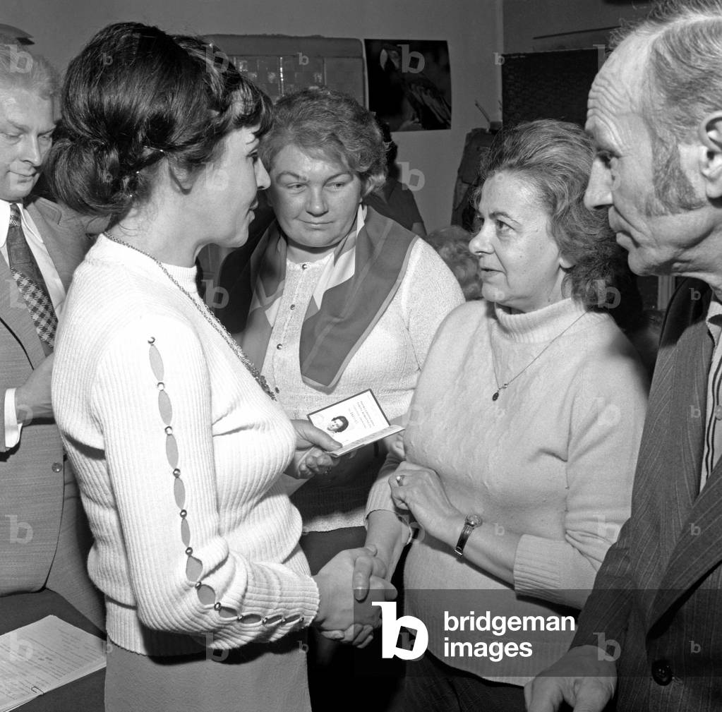 Warsaw, Poland, 05.1975. Official distribution of party membership cards to new members of the Polish United Workers Party (PZPR). 