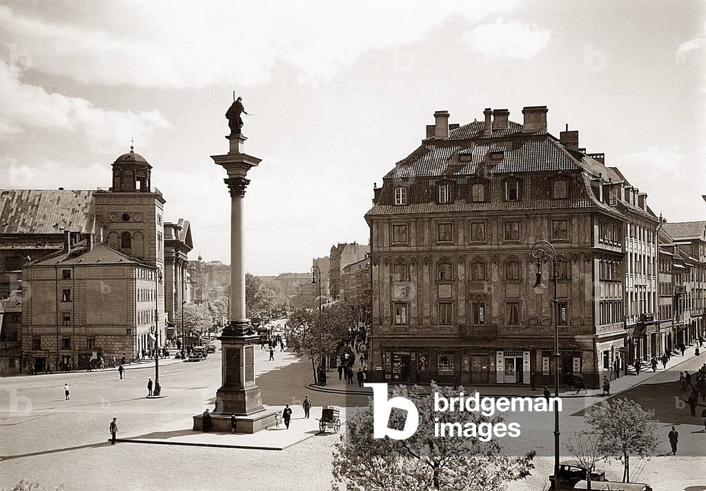 Warsaw, 1930. Zamkowy Square, Krakowskie Przedmiescie, Senatorska street. 