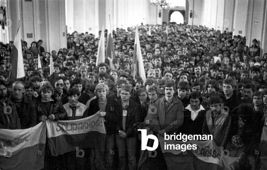 Gdansk, 1.05.1982. Martial Law in Poland- Mass in Saint Bridget church before demonstration celebrating 1st of May. 