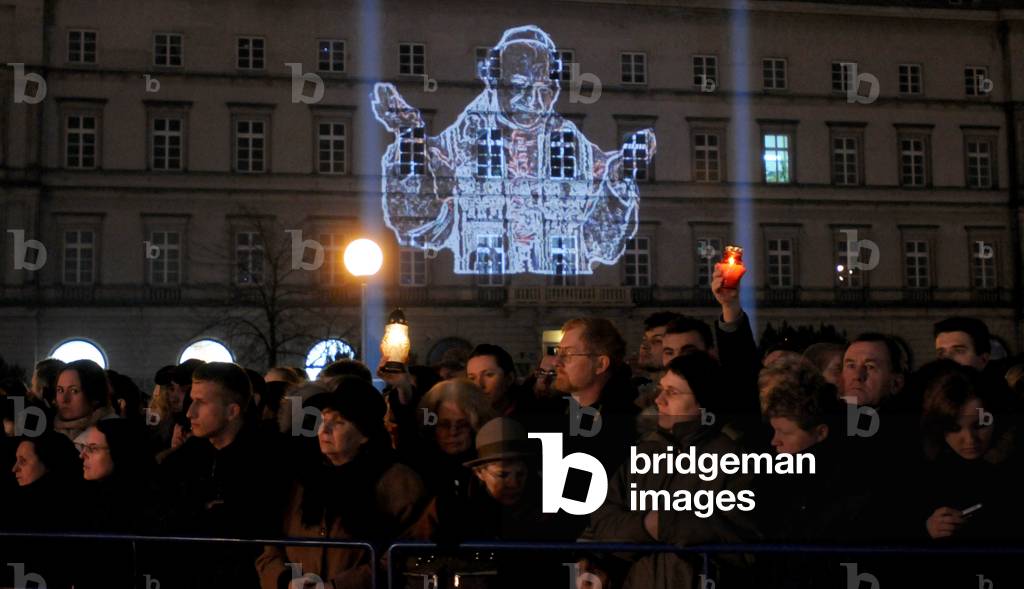 Warsaw, 02.04.08. Third anniversary of Pope John Paul II's death on Pilsudskiego Square. 