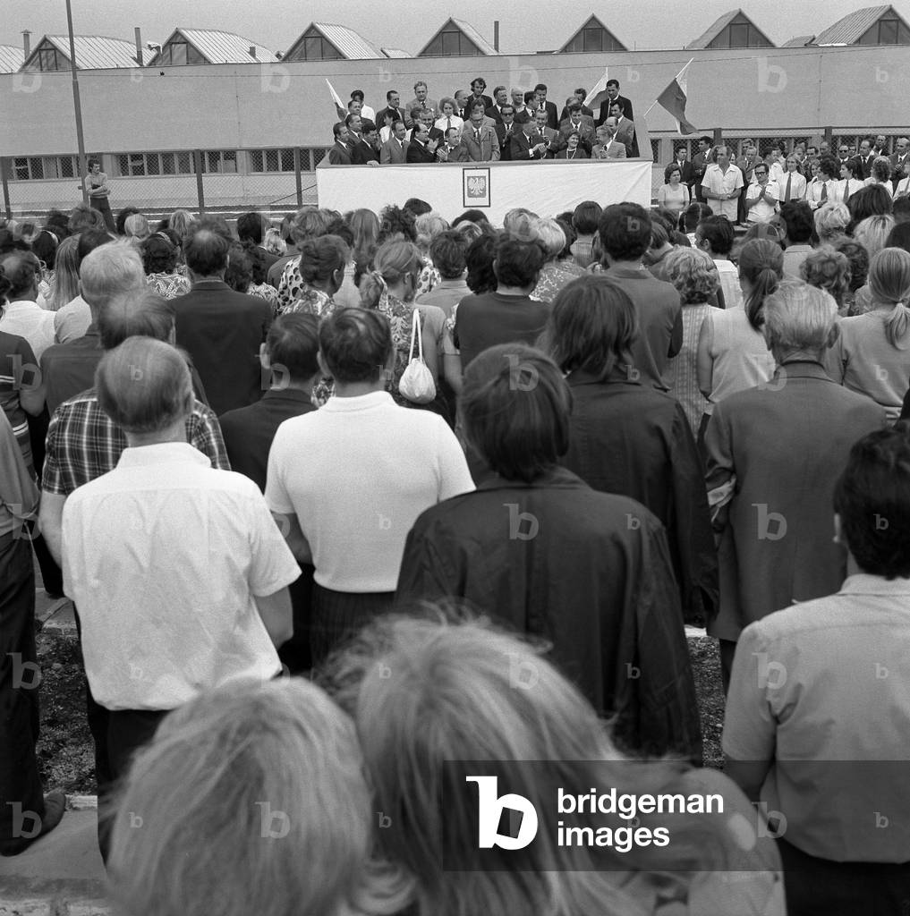 Piotr Jaroszewicz, Prime Minister of the People's Republic of Poland on an official visit in Zamosc. 